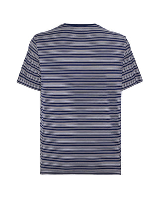 Aimer Men Stripe Crew Neck Sleep T-Shirts