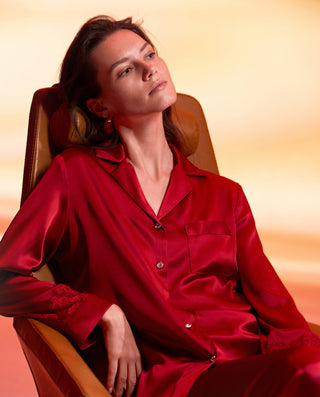 Aimer Classic Silk Pajama Set