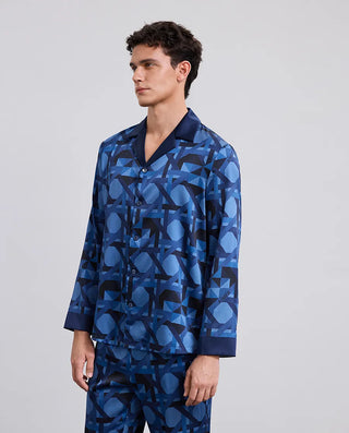 Aimer Men Silk Print Pajama Set