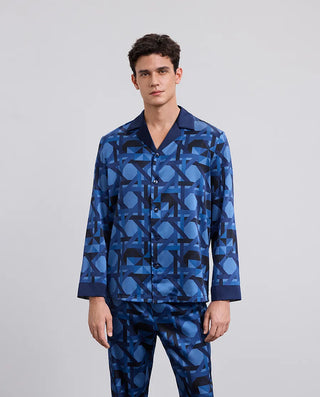 Aimer Men Silk Print Pajama Set