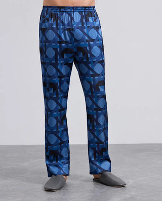 Aimer Men Silk Print Pajama Set