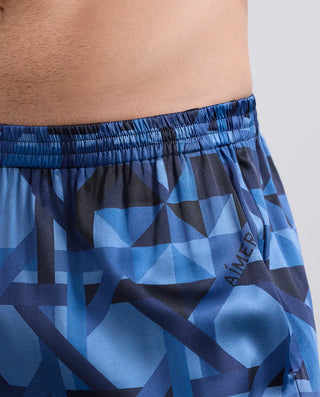 Aimer Men Silk Print Pajama Set