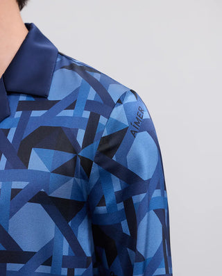 Aimer Men Silk Print Pajama Set