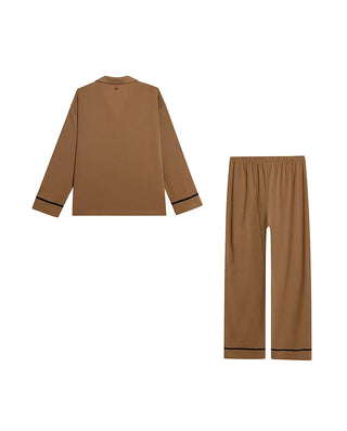 Aimer Lapel Long Sleeve Lounge Set