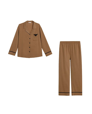 Aimer Lapel Long Sleeve Lounge Set