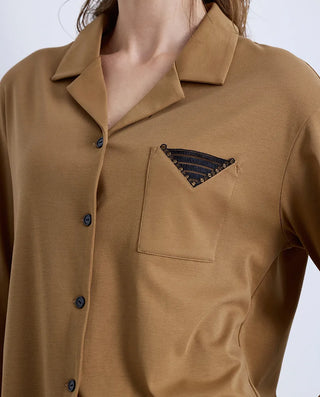 Aimer Lapel Long Sleeve Lounge Set