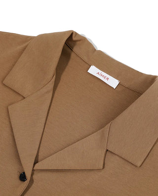 Aimer Lapel Long Sleeve Lounge Set