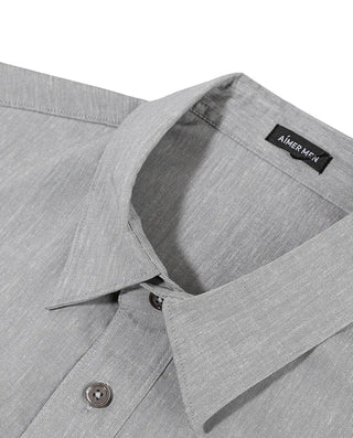 AIMER MEN Linen Casual Lapel Short-Sleeved Jacket