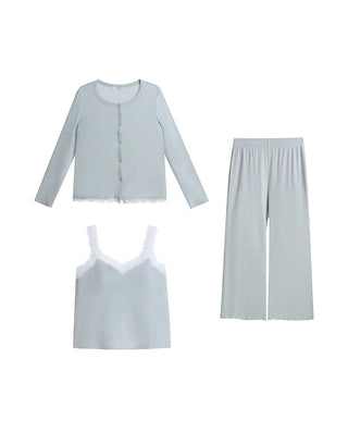 AIMER 3-Piece Long-Sleeved Loungewear Set
