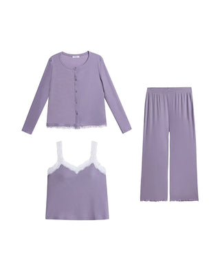 AIMER 3-Piece Long-Sleeved Loungewear Set