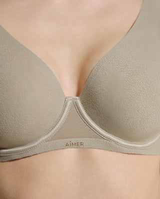 AIMER Milk Soft Support Thin Molded Cup Hidden Hole Bra