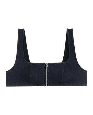 AIMER Denim Wireless Front Zip Bra