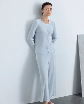 Aimer Lace Applique Long Sleeve Two-Piece Set