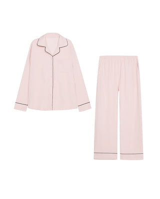 AIMER Collared Cardigan Long Sleeve Pants Set