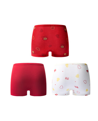 AIMER KIDS Print Mid-Rise Boxer Briefs For Boys 3 Packs