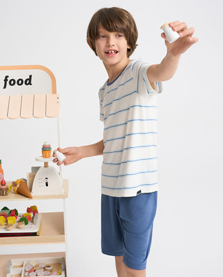 Aimer Kids Short-sleeve Tops Homewear Set For Boys
