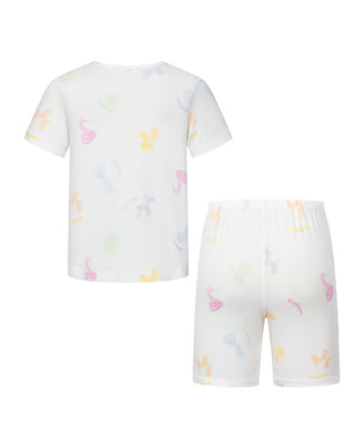 Aimer Kids Girls Short-sleeve Sleepwear Set