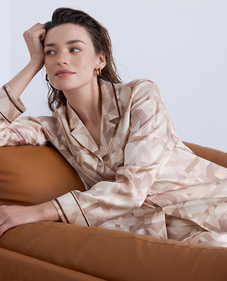 Aimer Silk Print Pajama Set