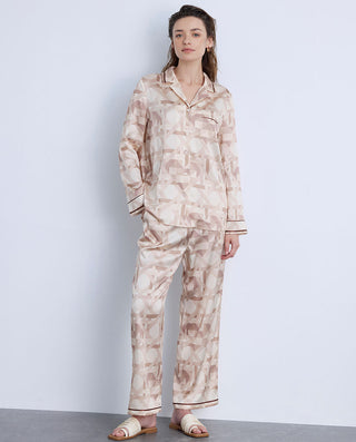 Aimer Silk Print Pajama Set