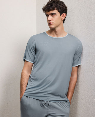 Aimer Men Milky Crewneck Short-Sleeve Top