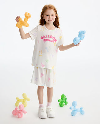 Aimer Kids Girls Short-sleeve Sleepwear Set