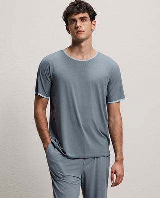 Aimer Men Milky Crewneck Short-Sleeve Top