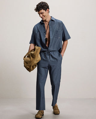 Aimer Men Loungewear Set Cardigan Top+Pants