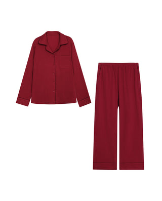 AIMER Collared Cardigan Long Sleeve Pants Set