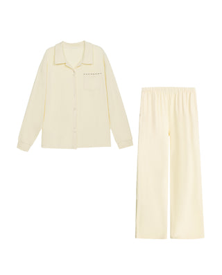 AIMER Collared Cardigan Long Sleeve Pants Set