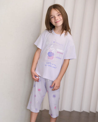 Aimer Kids Short-sleeved Homewear Set For Girls