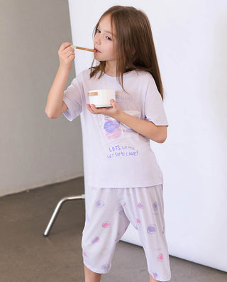 Aimer Kids Short-sleeved Homewear Set For Girls