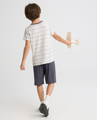 Aimer Kids Short-sleeve Tops Homewear Set For Boys