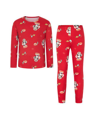 AIMER KIDS Panda Thermal Underwear Set 2-Packs