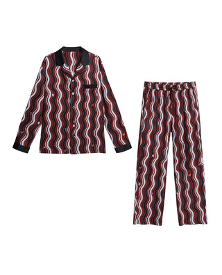 AIMER Collared Cardigan Long Sleeve Pants Set