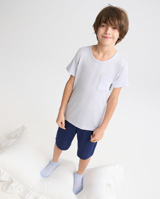 Aimer Kids Short-sleeve Tops Homewear Set For Boys