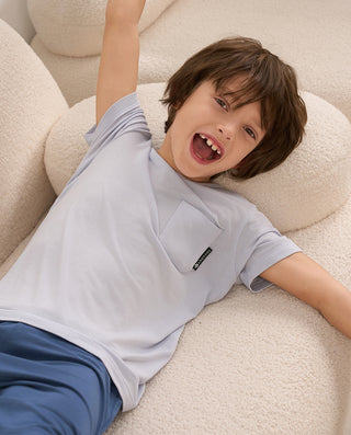 Aimer Kids Short-sleeve Tops Homewear Set For Boys