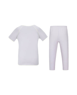 Aimer Kids Short-sleeved Homewear Set With Seaweed Fiber For Girls