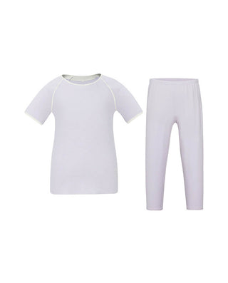 Aimer Kids Short-sleeved Homewear Set With Seaweed Fiber For Girls