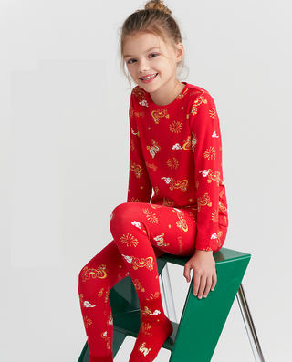 Aimer Kids Cute Dragon Base Layer Set For Girls