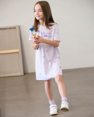 Aimer Kids Modal Short- Sleeved Nightdress For Girls