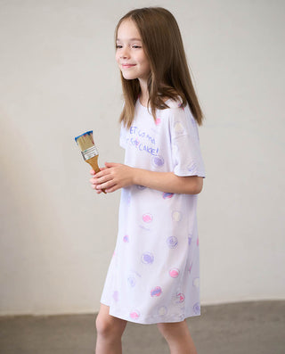 Aimer Kids Modal Short- Sleeved Nightdress For Girls