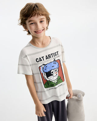 Aimer Kids Boys Short-sleeve Homewear Set