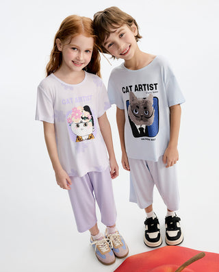 Aimer Kids Boys Short-sleeve Homewear Set