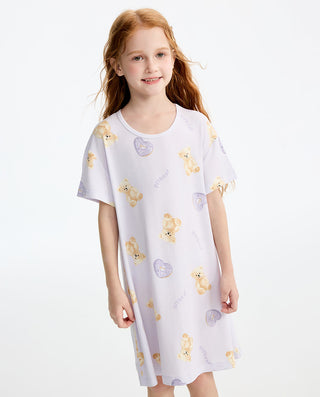 Aimer Kids Short-sleeved Nightdress For Girls