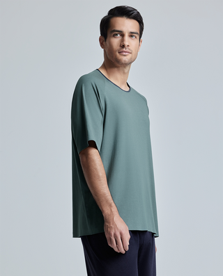 Aimer Men Crew Neck Sleep T-Shirts with Seaweed Fiber