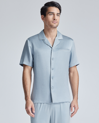 Aimer Men Cool-feeling Silk Sleep Shirt