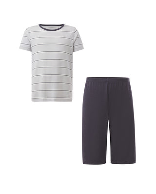 Aimer Kids Short-sleeve Tops Homewear Set For Boys