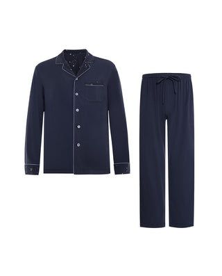 Aimer Men Milk Fiber Collection Camp Collar Pajamas Set