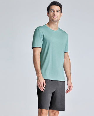 Aimer Men Lyocell Breathable Top & Shorts Set