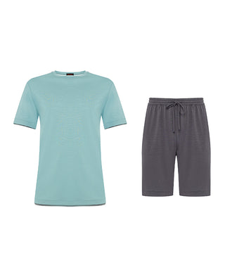 Aimer Men Lyocell Breathable Top & Shorts Set